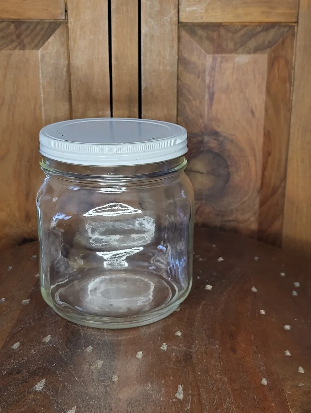 Clear Glass Storage Jar with White Screw Lid - Picture 7 of 12